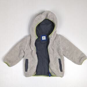 Baby Boden Jacket Boys 18-24m Teddy Bear Faux Sherpa Full Zip Hooded